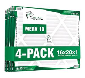 16x20x1 MERV 10 Pleated Air Filters (4-Pack)