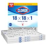 Clorox 18x18 MERV 11 Pleated Air Filters, 4-Pack