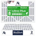 MervKing 16x25x4 MERV 8 Air Filters 2-Pack