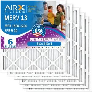 AIRX MERV 13 Electrostatic Pleated Air Filters 6 Pack