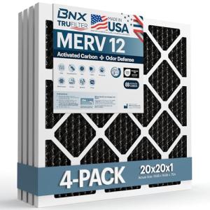 BNX TruFilter 20x20x1 MERV 12 Odor Defense Filters