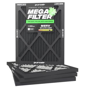 PuroAir Mega MERV 13 Activated Carbon Filters 4 Pack