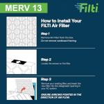 FILTI 20x24x1 MERV 13 Home Air Filters 4-Pack
