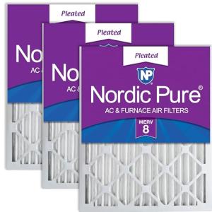 Nordic Pure 18x24 Pleated MERV 8 Filters 3-Pack