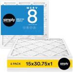 15x30.75x1 MERV 8 Air Filter 6 Pack