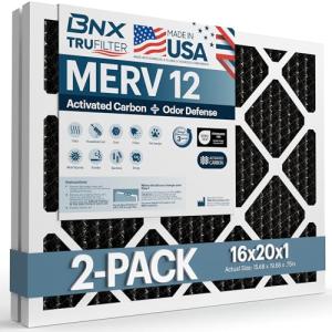 BNX TruFilter 16x20x1 MERV 12 Odor Defense Filters