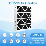 2-Pack MERV 16 Air Filter 20x25x5 for HVAC