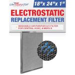 Washable 18x24x1 Electrostatic Air Filter, MERV 8