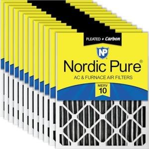 Nordic Pure 16x16 Furnace Air Filters MERV 10 12 Pack
