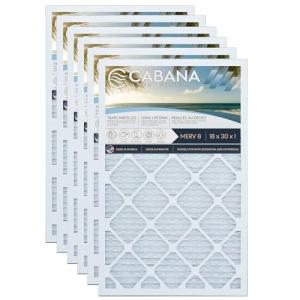Cabana MERV 8 Air Filters 18x30x1 - 6 Pack