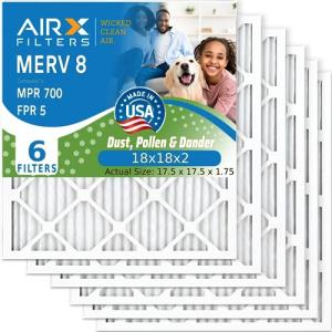 AIRX 18x18x2 MERV 8 Electrostatic Air Filters 6 Pack