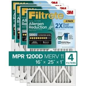 Filtrete 16x25 Air Filter MPR 1200D, 4-Pack