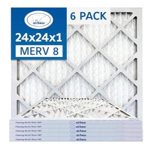 24x24x1 MERV 8 Pleated Air Filters (6-Pack)
