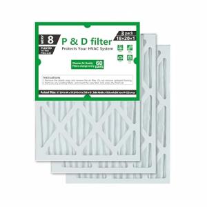 P&D 18x20x1 MERV 8 Air Filter 3-Pack