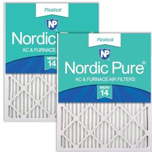 Nordic Pure 25x25x1 MERV 14 Air Filters 2 Pack