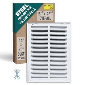 14x20 Steel Return Air Filter Grille - White
