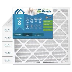 20x20x4 MERV 8 Furnace Filters - Pack of 6