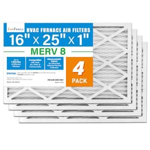 LotFancy 16x25x1 Pleated Air Filter MERV 8 (4-Pack)
