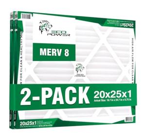 20x25x1 MERV 8 Pleated Air Filters (2-Pack)