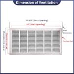 Howeall 30"W x 14"H Steel Air Filter Grille