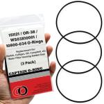 Captain O-Ring - Replacement 151121 / OR-38 / WS03X10001 / 10800-034 O-Rings for Pentek, Culligan, GE, Campbell, etc Water Filter Housing Gasket Seal (3 Pack)