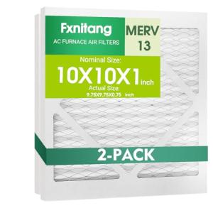 10x10x1 Pleated Air Filter 2-Pack, MERV 13