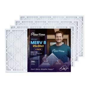 25x30x1 MERV 8 AC Furnace Air Filter 4-Pack