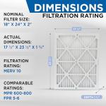 Glasfloss 18x24x2 MERV 10 Pleated Air Filters