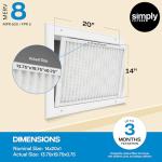14x20x1 Air Filter, MERV 8, 8 Pack
