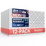 BNX TruFilter 14x24x1 MERV 13 Air Filters (12-Pack)