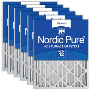 Nordic Pure 16x25x4 (15_1/2 x 24_1/2 x 3_5/8) Pleated MERV 12 Air Filters 6 Pack