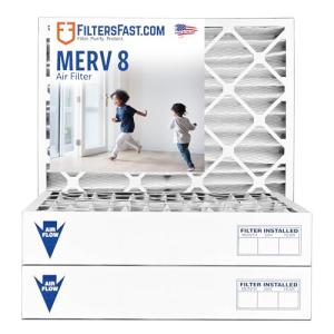 Filters Fast 18x24x4 Pleated Air Filter MERV 8, 4 AC Furnace Air Filters, Made in the USA, Actual Size 17.375x23.375x3.625, 3 Pack