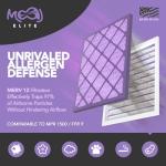 20x25x1 Air Filter (2-PACK) | MERV 12 | MOAJ Elite Bacterial & Viral Defense | BASED IN USA | Pleated Replacement Air Filters for AC & Furnace Applications | Actual Dimensions: 19.70" x 24.70" x 0.75"