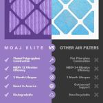 20x25x1 Air Filter (2-PACK) | MERV 12 | MOAJ Elite Bacterial & Viral Defense | BASED IN USA | Pleated Replacement Air Filters for AC & Furnace Applications | Actual Dimensions: 19.70" x 24.70" x 0.75"