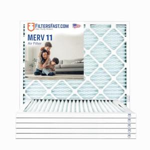 Filters Fast 25x25x1 Air Filter MERV 11, 1" AC Furnace Air Filters, Made in the USA, Actual Size: 24.75"x24.75"x0.75, 6 Pack