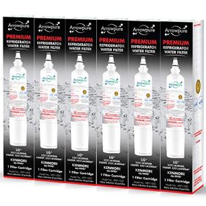 Arrowpure Premium LT600P Refrigerator Water Filter Cartridge | Certified According to NSF 42&372 | Compatible with LG 5231JA2006B, 5231JA2006A, 5231JA2006A-S, 46-9990, LMX25981ST, LFX25960ST, 6 Pack