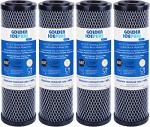 GOLDEN ICEPURE 1 Micron 2.5" x 10" Whole House CTO Carbon Sediment Water Filter Compatible with Dupont WFPFC8002, WFPFC9001, FXWTC, Culligan P5-D, WHCF-WHWC, D-10A, DWC30001, SCWH-5, 4PACK