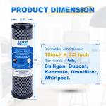GOLDEN ICEPURE 1 Micron 2.5" x 10" Whole House CTO Carbon Sediment Water Filter Compatible with Dupont WFPFC8002, WFPFC9001, FXWTC, Culligan P5-D, WHCF-WHWC, D-10A, DWC30001, SCWH-5, 4PACK