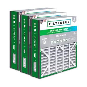 Filterbuy 20x20x5 Air Filter MERV 8 (MPR 700) Dust Defense Replacement (3-Pack), Pleated HVAC AC Furnace Filters for Trion Air Bear 255649-103 & More (Actual Size: 19.63 x 20.63 x 4.88)