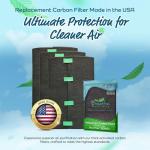 Breathe Naturally Replacement Carbon Pre-Filters Compatible with Hunter 30901, HEPAtech and QuietFlo Air Purifier - Activated Charcoal Filter Sheet - 16" x 30"x 0.2" (Pack of 6, Carbon Prefilters)
