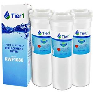 Tier1 836848 Refrigerator Water Filter 3-pk | Replacement for Fisher & Paykel 836848, 836860, WF296, EFF-6017A, E402B, E442B, E522B, RF90A180DU, Fridge Filter