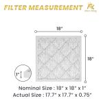 MervKing 18x18x1 Air Filter Actual Size: 17.7" x 17.7" x 0.75" MERV 8 MPR 600-700 | MADE IN USA | 4-Pack | Pleated HVAC AC Furnace Replacement