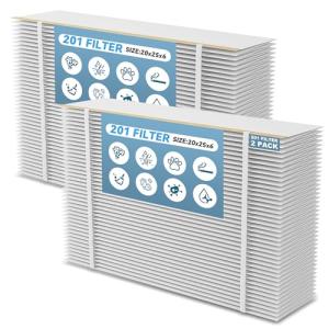 201 Replacement Filter Compatible with Aprilaire 2200, 2250 Space Gard 2200 Whole House Air Purifiers and X0445, 20x25x6 MERV 10 Air Filter 2 Pack