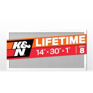 K&N 14X30X1 HVAC Furnace Air Filter, Lasts a Lifetime, Washable, Merv 8, the Last HVAC Filter You Will Ever Buy, Breathe Safely at Home or in the Office, HVC-8-11430