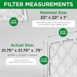 Mann+Hummel 22x22x1 MERV 8 Pleated HVAC AC Furnace Air Filters. Case of 12. (Exact Size: 21.75 x 21.75 x 0.75 Inches)