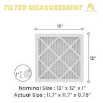 MervKing 12x12x1 Air Filter Actual Size: 11.7" x 11.7" x 0.75" MERV 8 MPR 600-700 | MADE IN USA | 4-Pack | Pleated HVAC AC Furnace Replacement