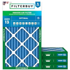 Filterbuy 10x30x2 Air Filter MERV 13 (MPR 1900) Health Defense Replacement (4-Pack), Electrostatic Pleated HVAC AC Furnace Filters, Made in USA (Actual Size: 9.50 x 29.50 x 1.75)