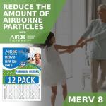 15x20x2 Air Filter MERV 8 Rating, 12 Pack of Furnace Filters Comparable to MPR 700 & FPR 5 - Made in USA by AIRX FILTERS WICKED CLEAN AIR.
