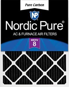 Nordic Pure 19_1/4x21_1/4x1 Exact MERV 8 Pure Carbon Pleated Odor Reduction AC Furnace Air Filters 3 Pack
