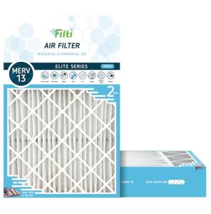 FILTI 16x25x4 Air Filter MERV 13 | Pleated Home Air Filter | HVAC AC Furnace Filter MADE IN USA (2 Pack)